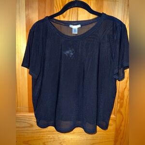 Bozzolo Black Sheer Short Sleeve Tee